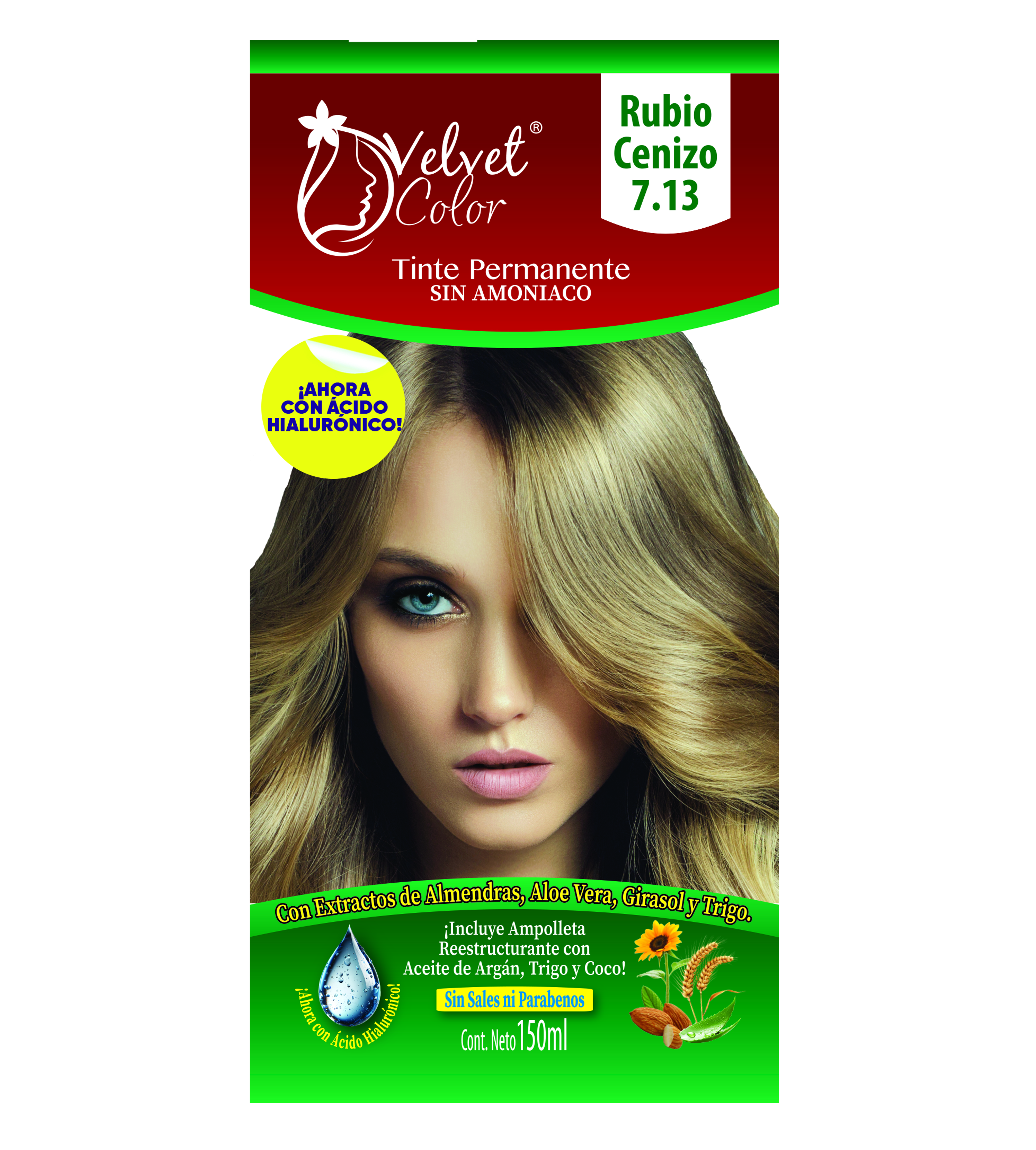 TINTE RUBIO CENIZO TONO 7.13 VELVET